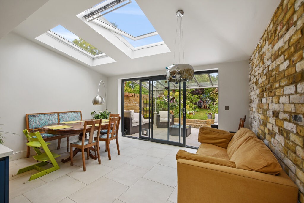 Skylights as option for ground floor extension roofing.