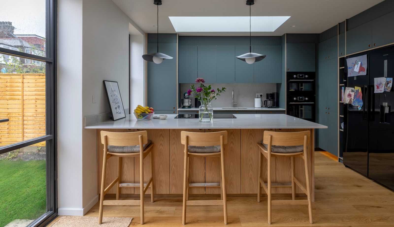 Open-plan kitchen and dining extension with architectural glazing, Cricklade Avenue SW2