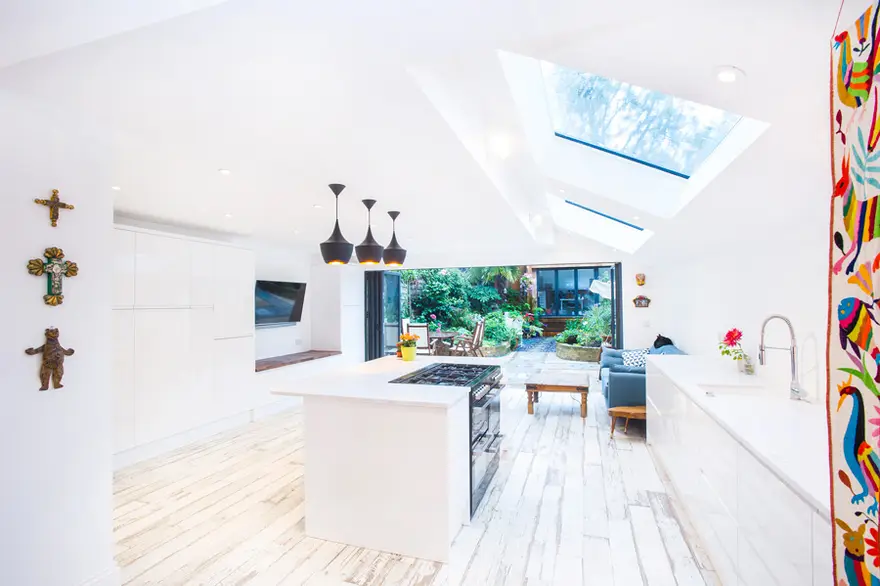 Completed Build Team side return kitchen extension to a terraced house in Crouch End (Haringey, N8)