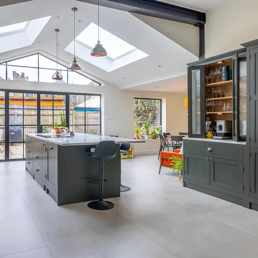 Completed Build Team side return kitchen extension to a terraced house in Brixton (Lambeth, SW2)