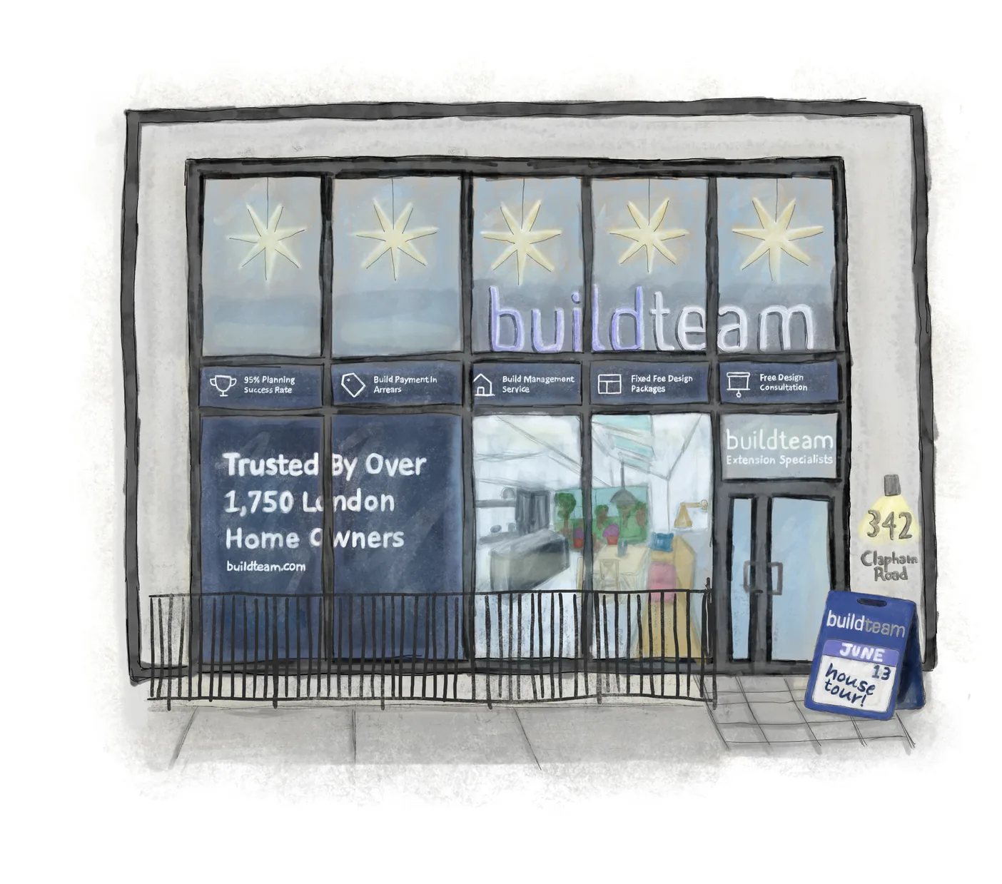 Build Team storefront, 342 Clapham Road