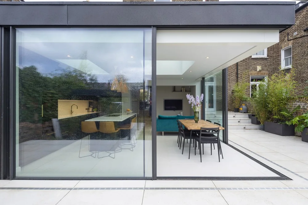 Frameless glass extension at Therapia Road, East Dulwich SE22