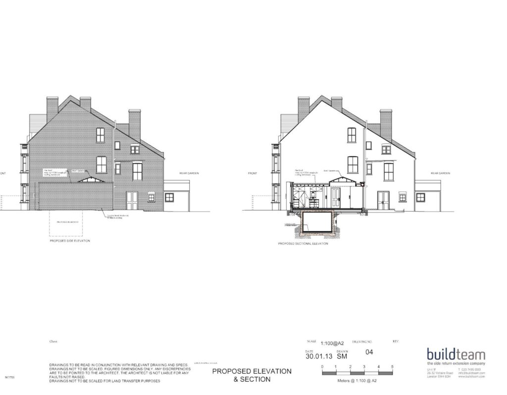 Klea Avenue 04 PROPOSED SIDE ELEVATION & SECTION