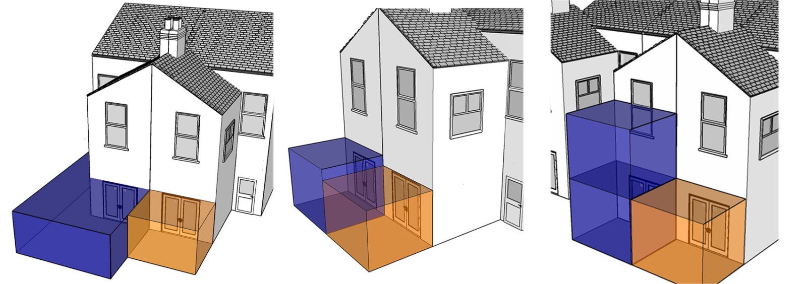 Diagram showing what a ground floor extension can and cannot do under permitted development