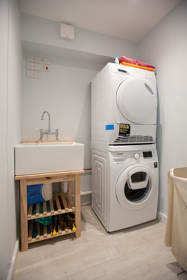 Utility room built in a former rear reception room