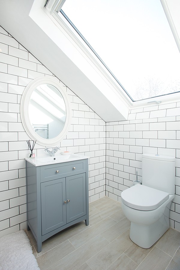 Loft bathroom using the space under the eaves at Huntspill Street