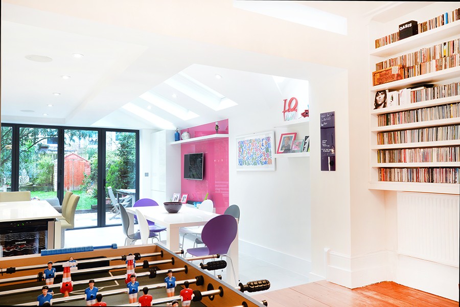 Games room in a rear reception room in a Build Team project in N8