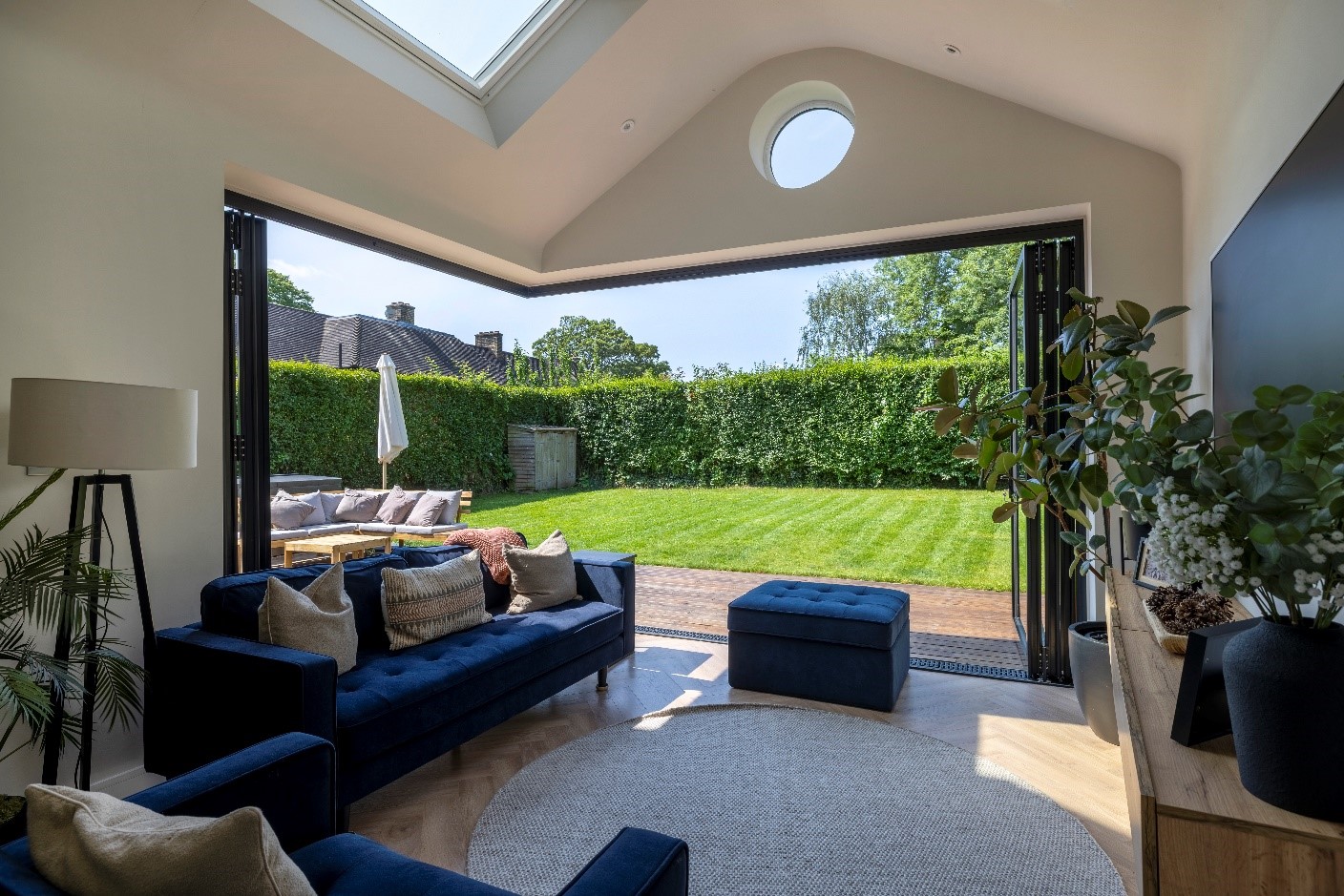 Extension floor running level with the patio outside