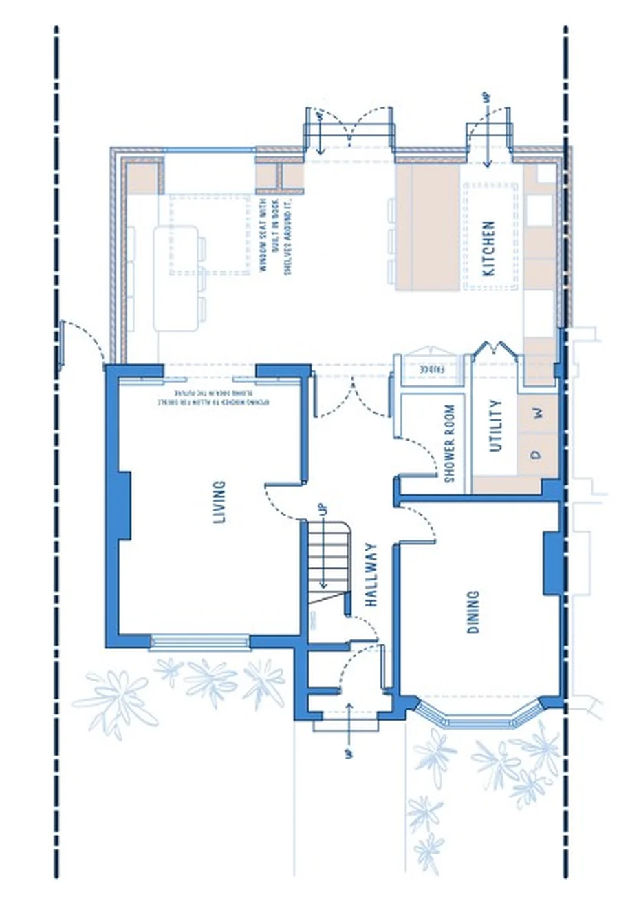 Typical floor plan for a rear extension by Build Team