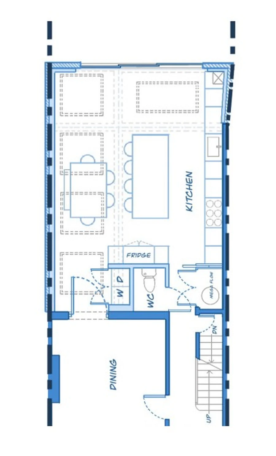 Typical floor plan for a wraparound extension by Build Team