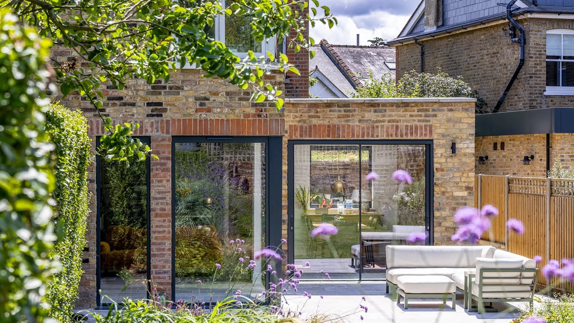 Rear extension with full-width glazing at Cedars Road, Kingston KT1