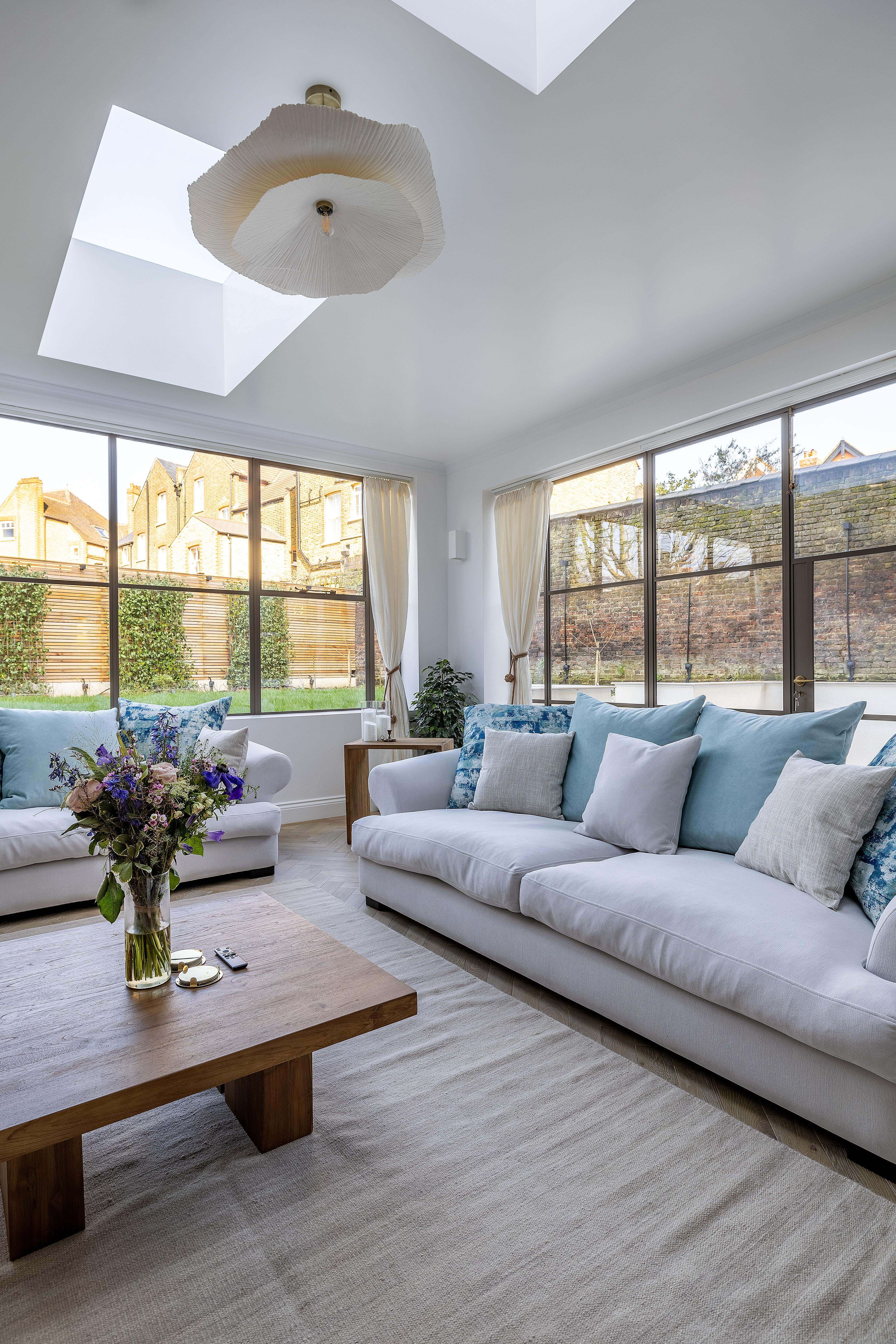 Crittall windows and doors opening onto the garden at Nightingale Mansions SW12